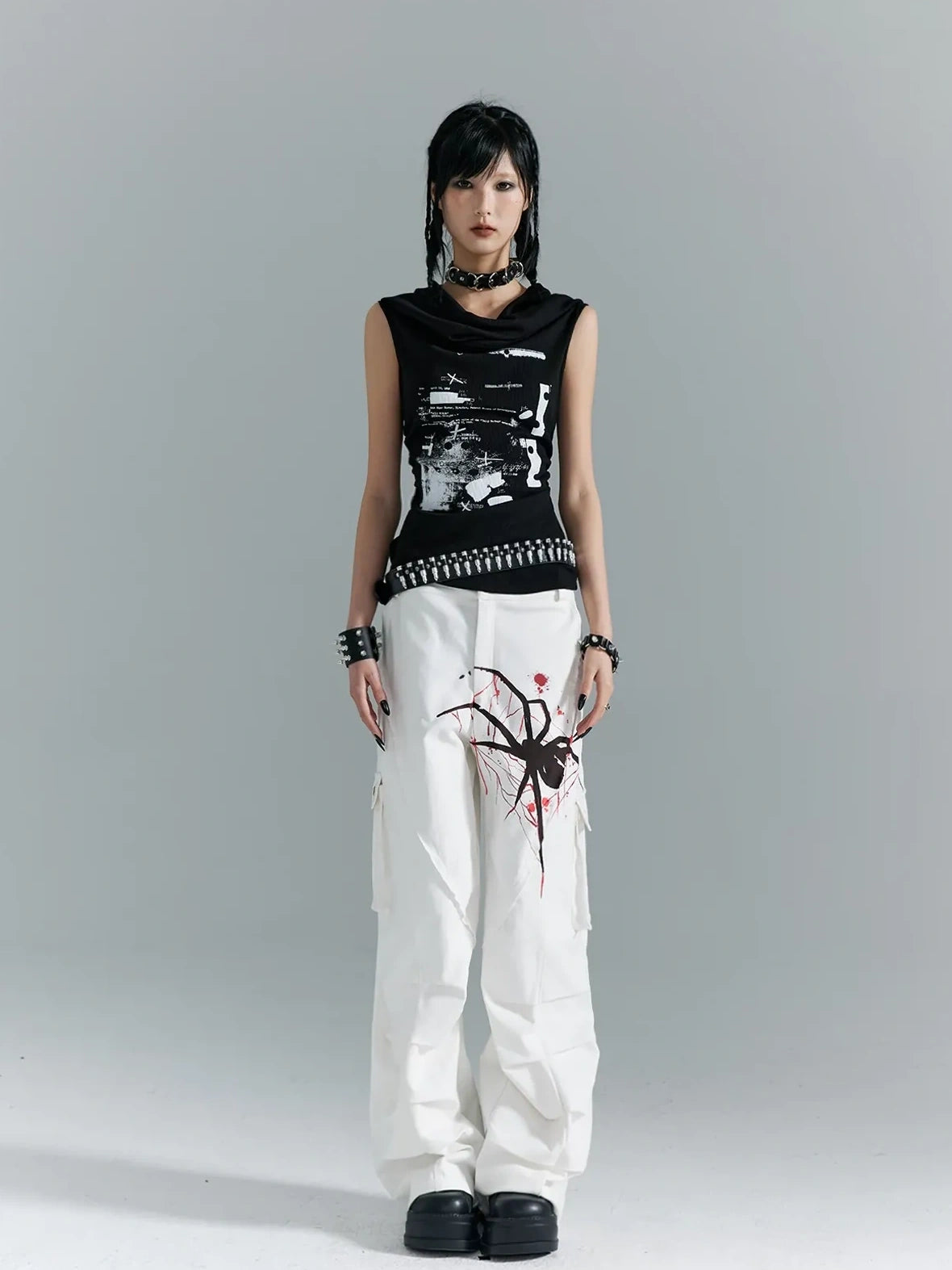 Frustration Garden Punk Soul Knit Vest Multifunctional Print