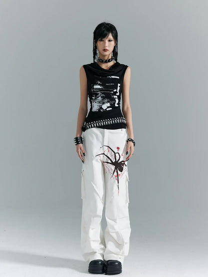 Frustration Garden Punk Soul Knit Vest Multifunctional Print