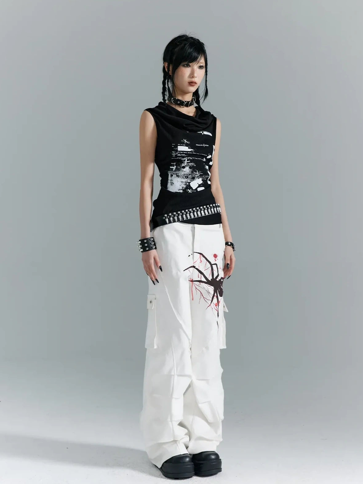 Frustration Garden Punk Soul Knit Vest Multifunctional Print