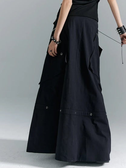 Frustration Garden Punk Soul Metal Trim A Line Maxi Skirt