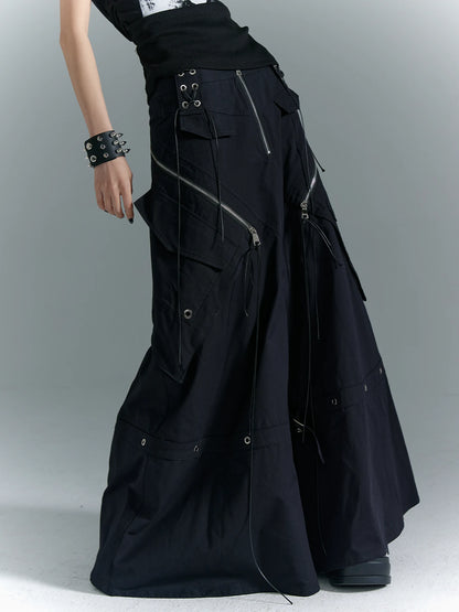 Frustration Garden Punk Soul Metal Trim A Line Maxi Skirt