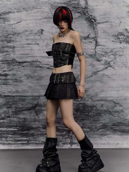 Frustration Garden Punk Stacked Leg Sleeves V-neck T-shirt Long Sleeve