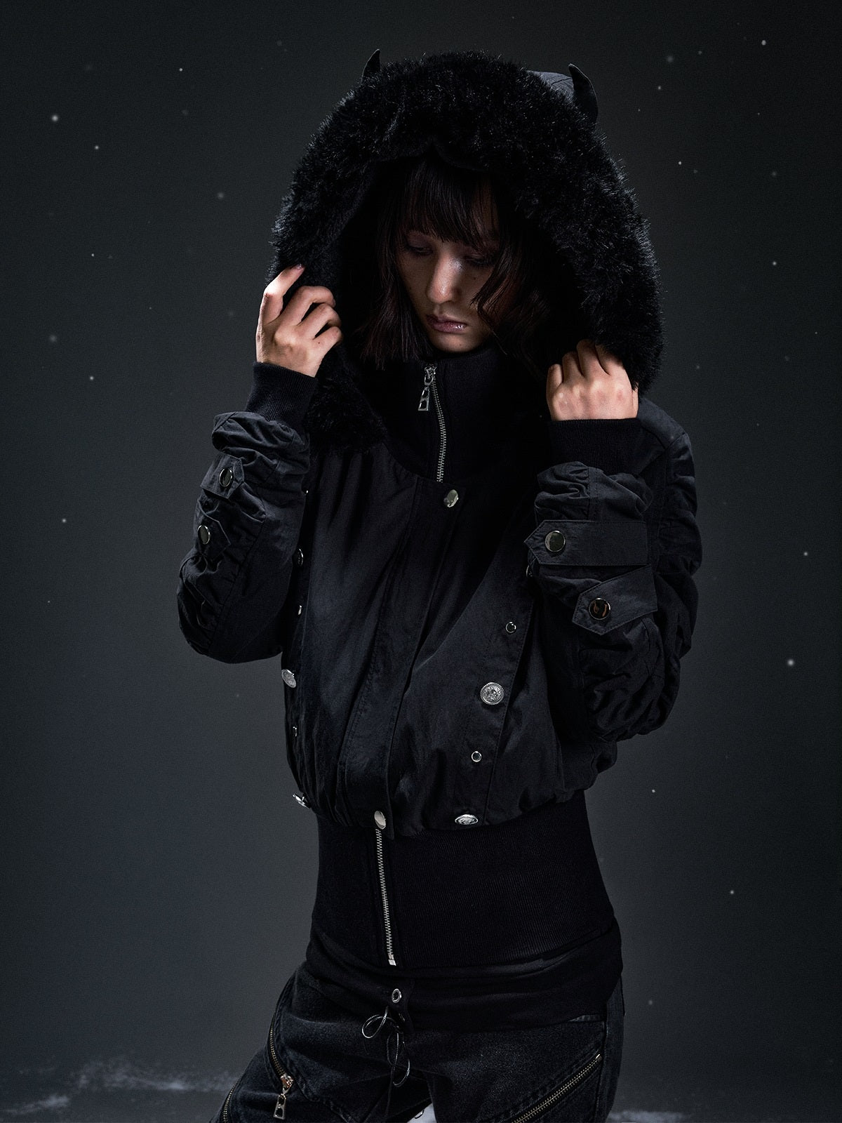 Frustration_Garden_Punk_Studded_Faux_Fur_Trim_Hooded_Women&