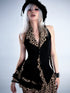 Frustration Garden Retro Leopard Print Halter Vest