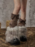 Frustration Garden Retro Y2K Knit Button Up Mohair Leg Warmers