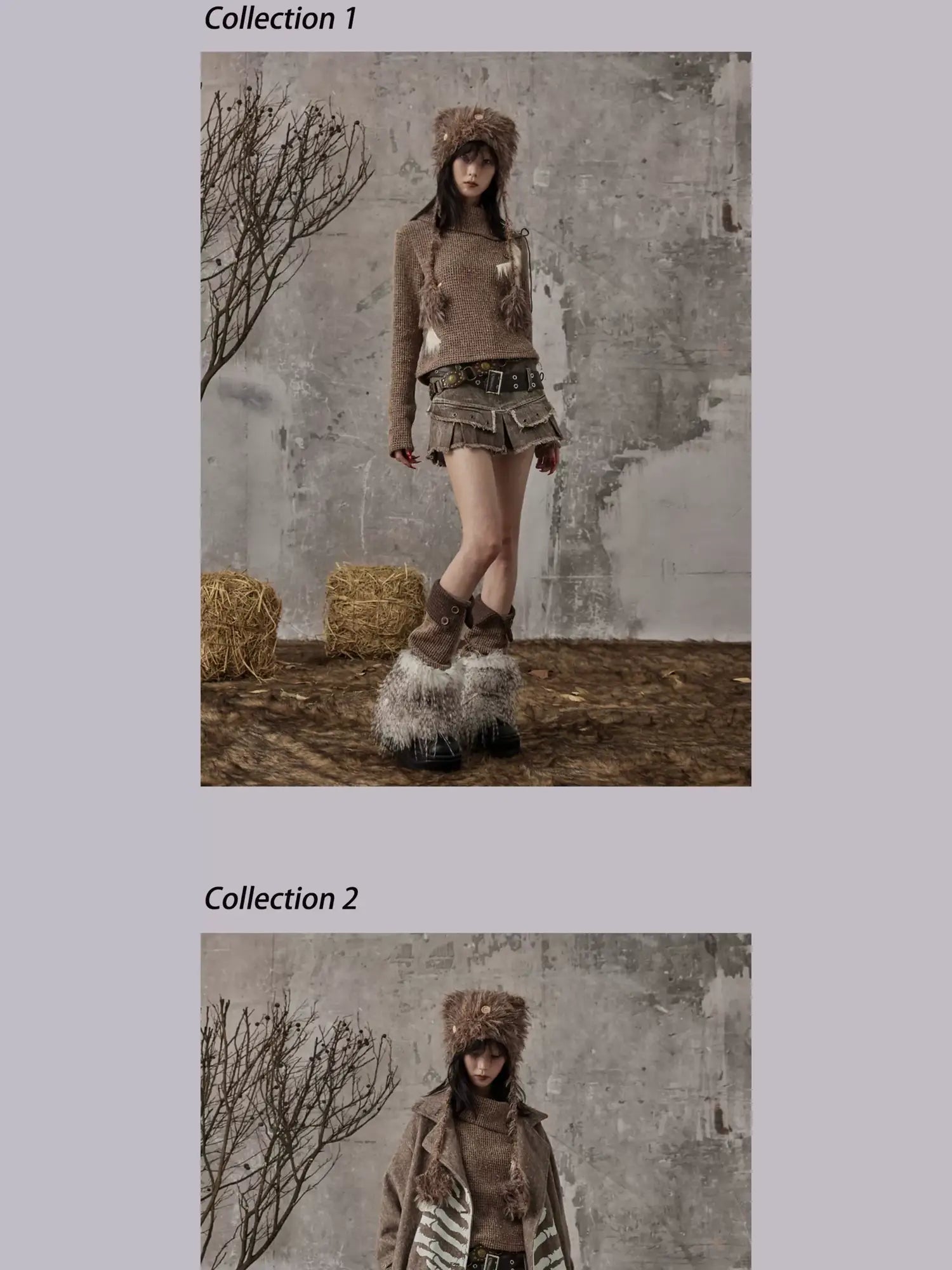 Frustration Garden Retro Y2K Knit Button Up Mohair Leg Warmers