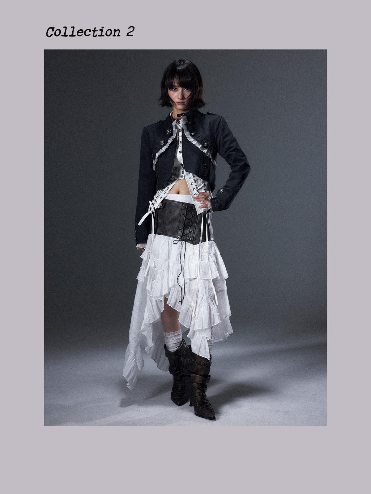 Frustration Garden Ruffled Asymmetrical Lace Up A Line Women&