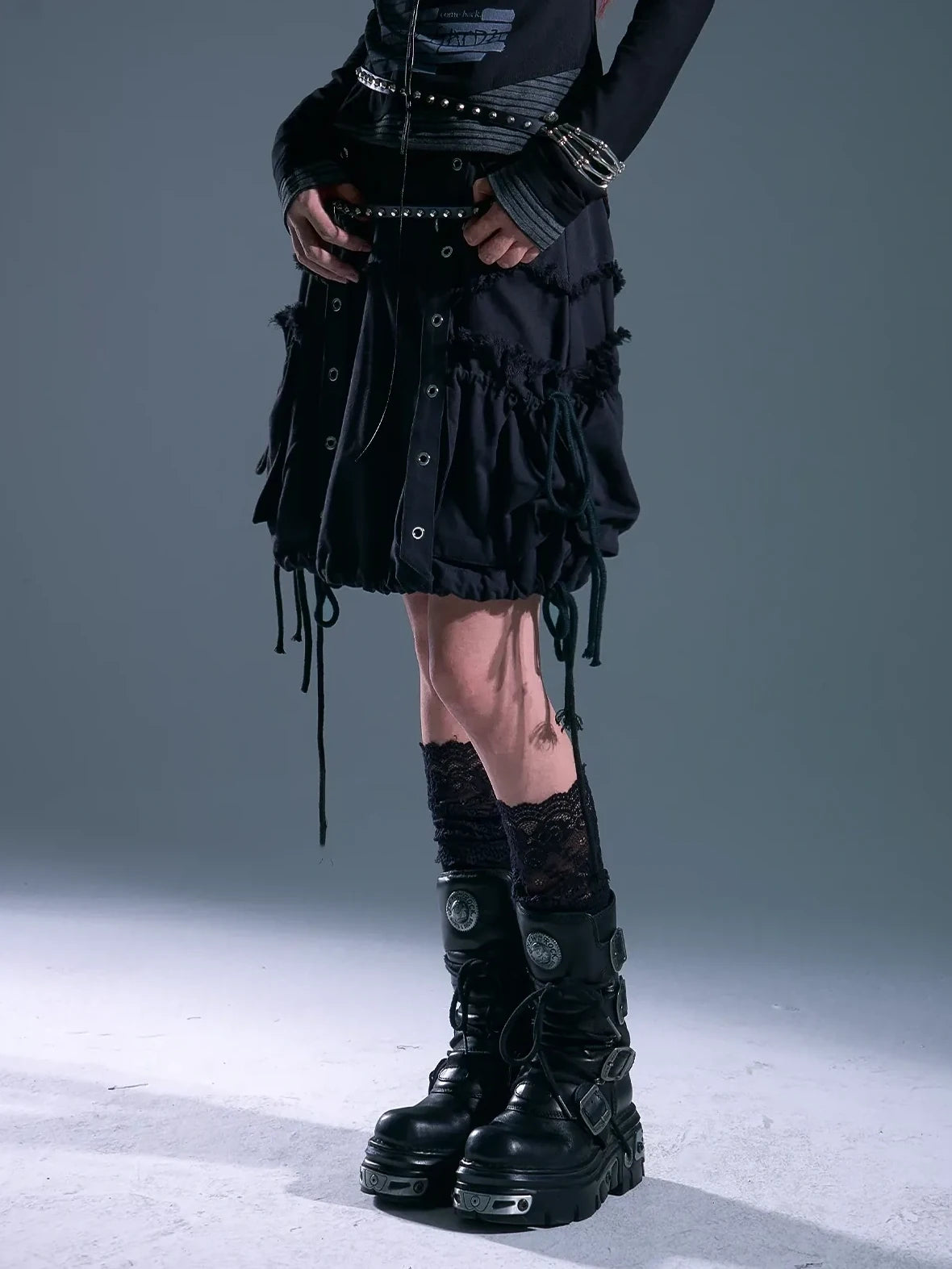 Frustration Garden Rust Rivet Linen A Line Midi Skirt