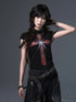 Frustration Garden Street Punk Cross Print Cropped Tee