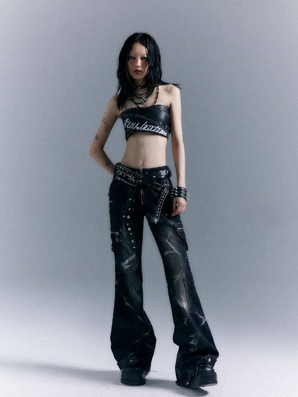 Street Punk Washed Flared Jeans