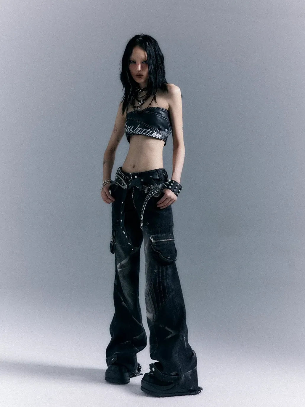 Street Punk Washed Flared Jeans