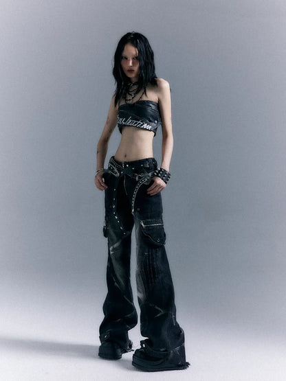 Street Punk Washed Flared Jeans