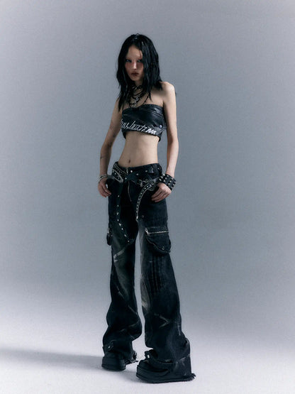 Street Punk Washed Flared Jeans