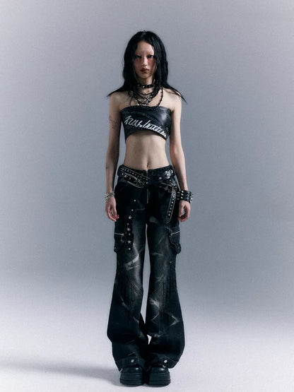 Street Punk Washed Flared Jeans