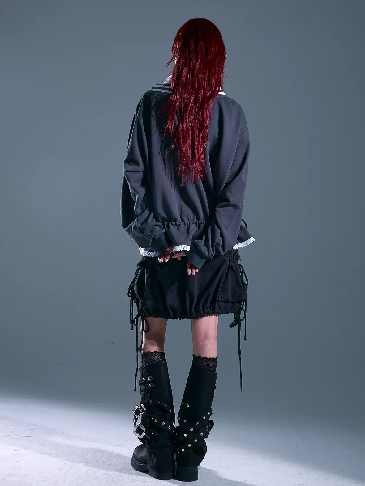 Frustration Garden Vintage Asymmetric Pullover With Lace And Print