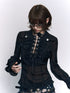Frustration_Garden_Vintage_Lace_Ruffle_Tie_Slim_Fit_Court_Sleeve_Turn_Down_Collar_Women&