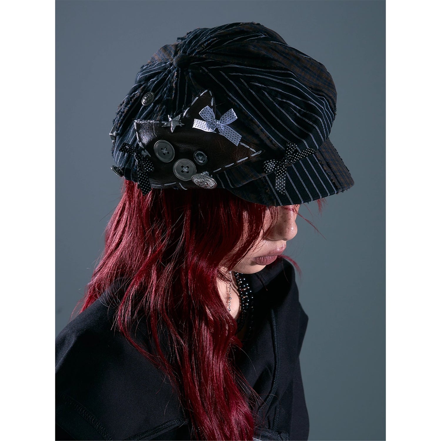 Frustration_Garden_Vintage_Plaid_Newsboy_Cap_With_Star_Embroidery_MISSTT