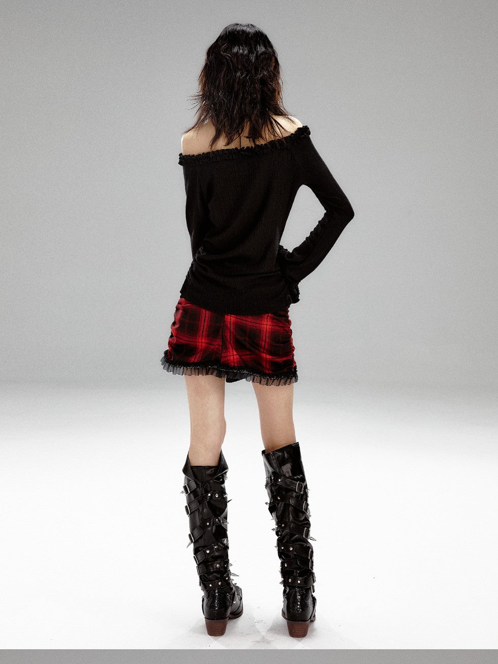 Frustration Garden Vintage Printed Bell Sleeve Hooded Asymmetric Women&