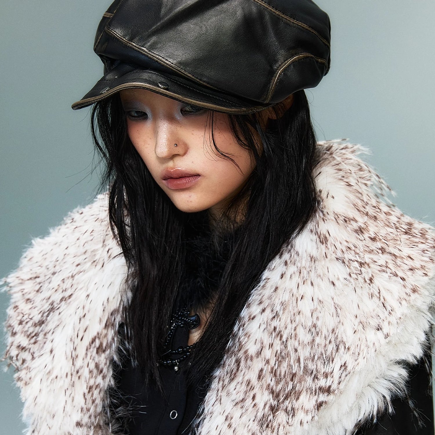 Frustration_Garden_Vintage_Punk_Two_Tone_Rivet_Leather_Cap_MISSTT