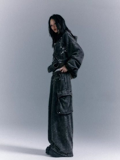 Vintage Punk Washed Star Hoodie