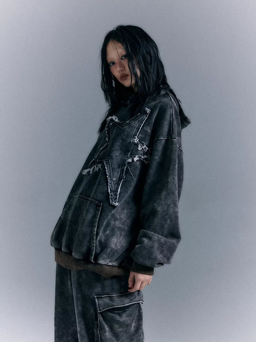 Vintage Punk Washed Star Hoodie