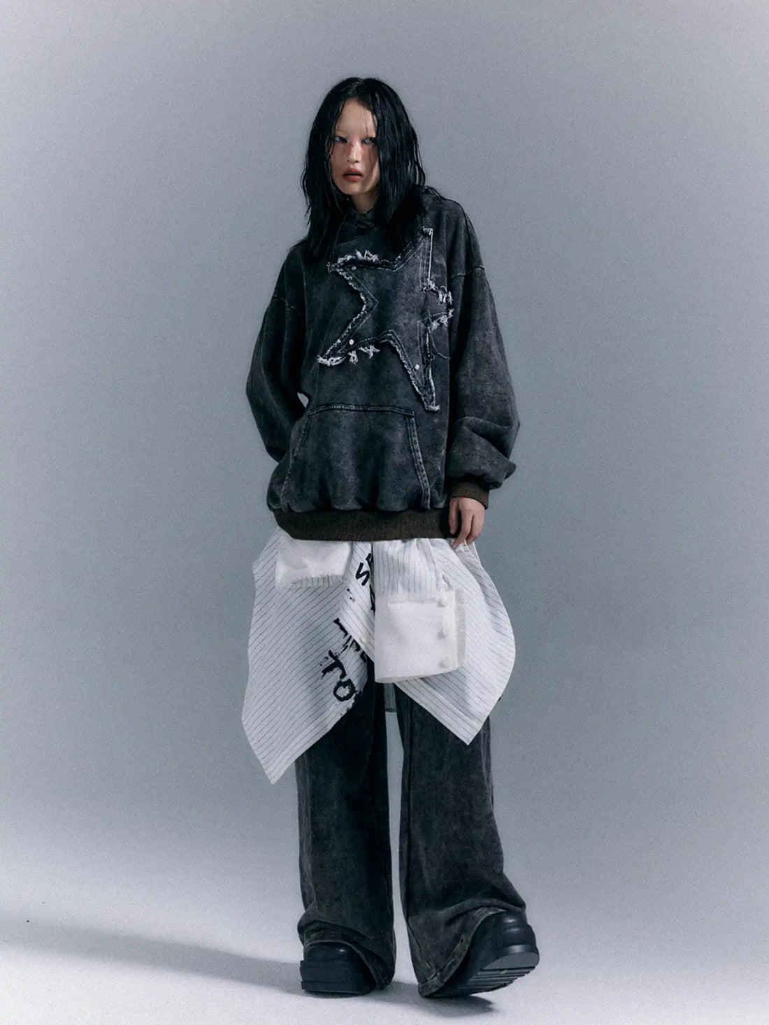 Vintage Punk Washed Star Hoodie