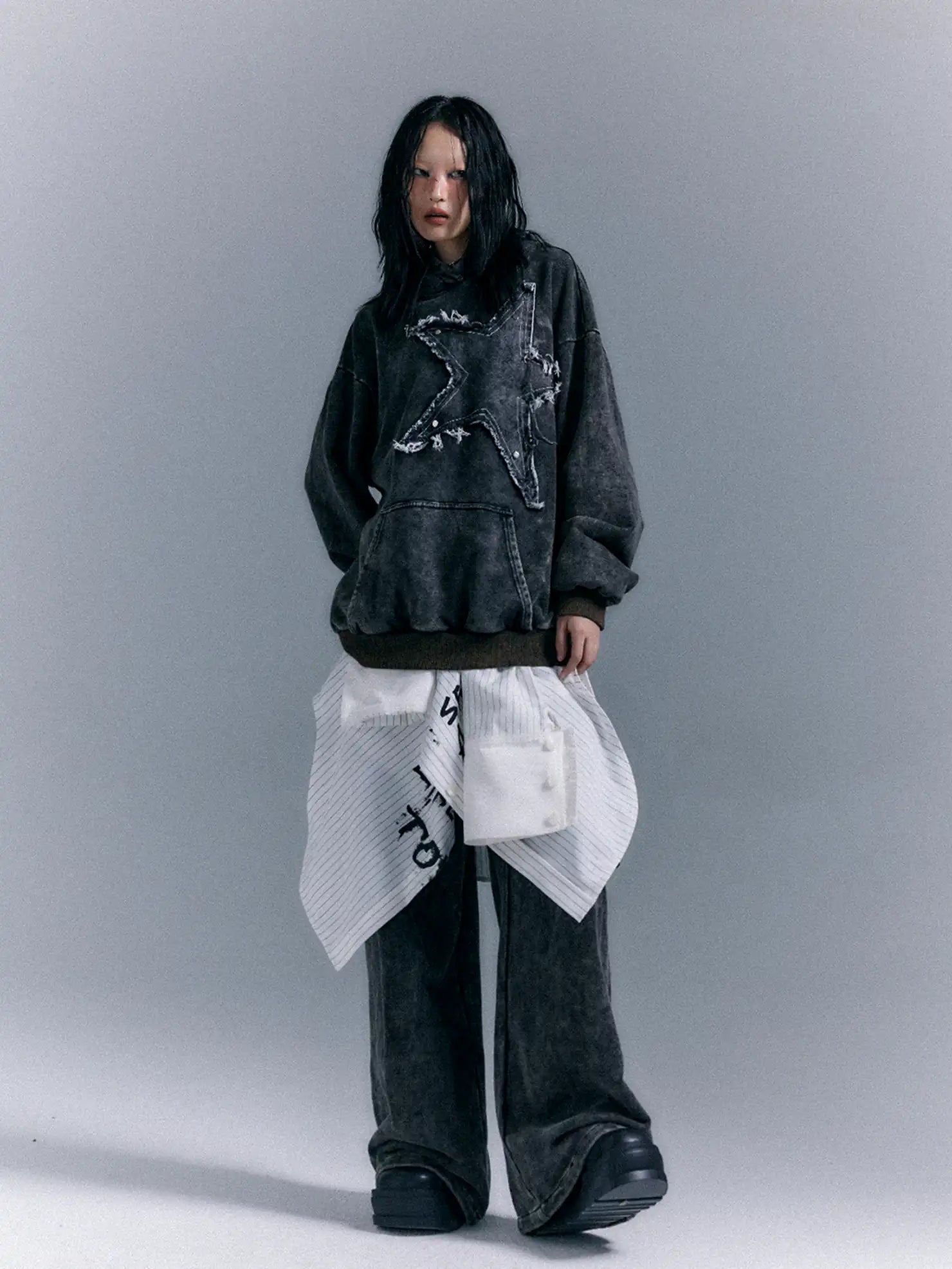 Vintage Punk Washed Star Hoodie