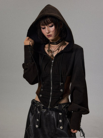 Frustration_Garden_Washed_Distressed_Waist_Cinch_Lantern_Sleeve_Women&