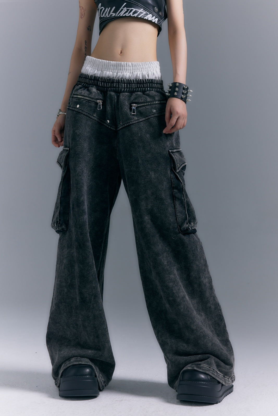 Frustration_Garden_Washed_Street_Punk_3d_Pockets_Double_Waist_Women&