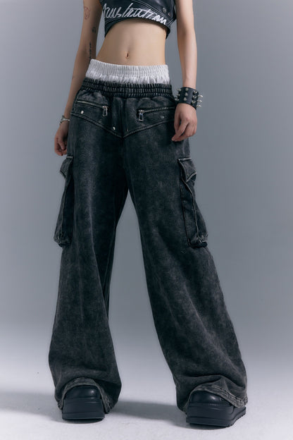 Frustration_Garden_Washed_Street_Punk_3d_Pockets_Double_Waist_Women&