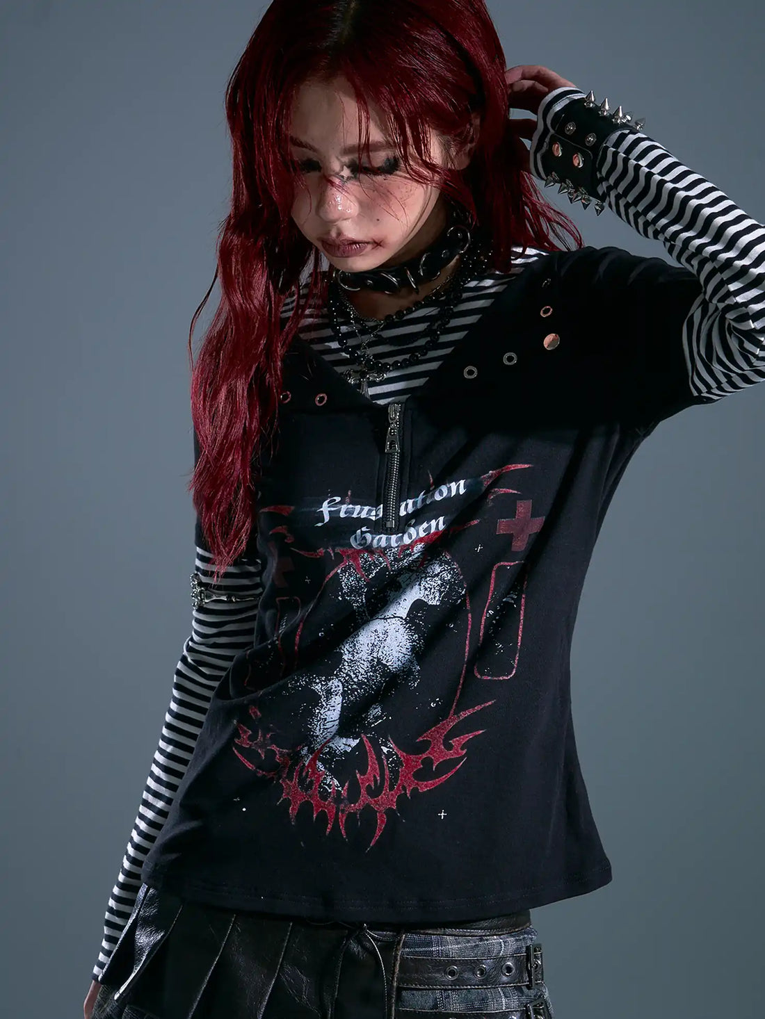 Frustration Garden Whisper Of Eternal Night Punk Stripe Tee