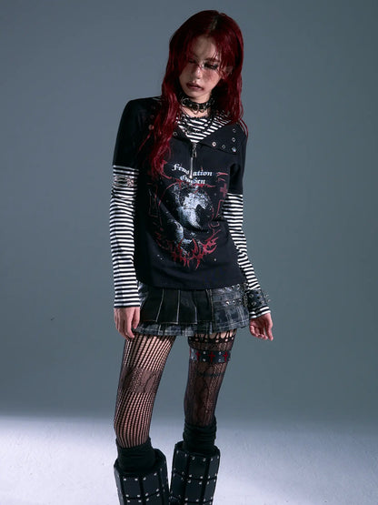 Frustration Garden Whisper Of Eternal Night Punk Stripe Tee