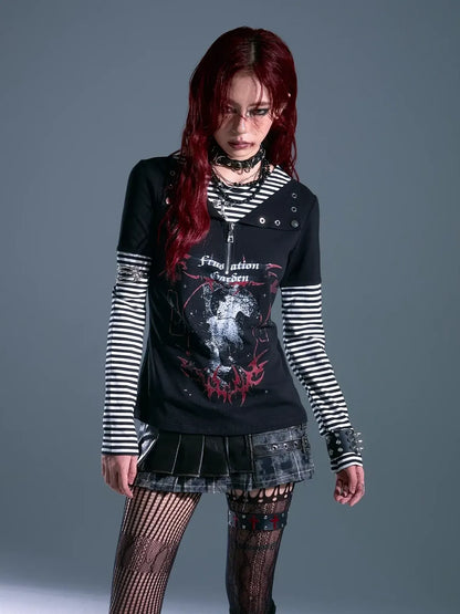 Frustration Garden Whisper Of Eternal Night Punk Stripe Tee