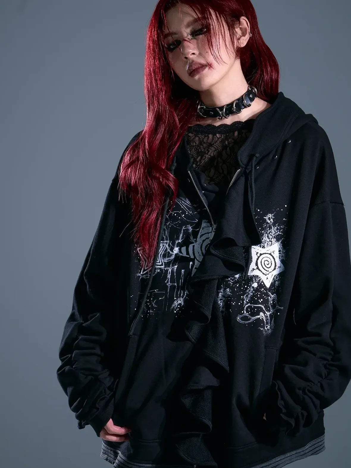 Whisper Of Rust Linen Punk Hoodie