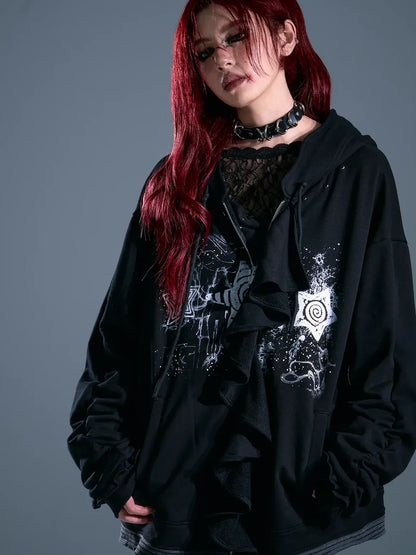 Whisper Of Rust Linen Punk Hoodie