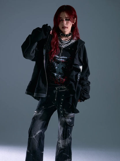 Whisper Of Rust Linen Punk Hoodie