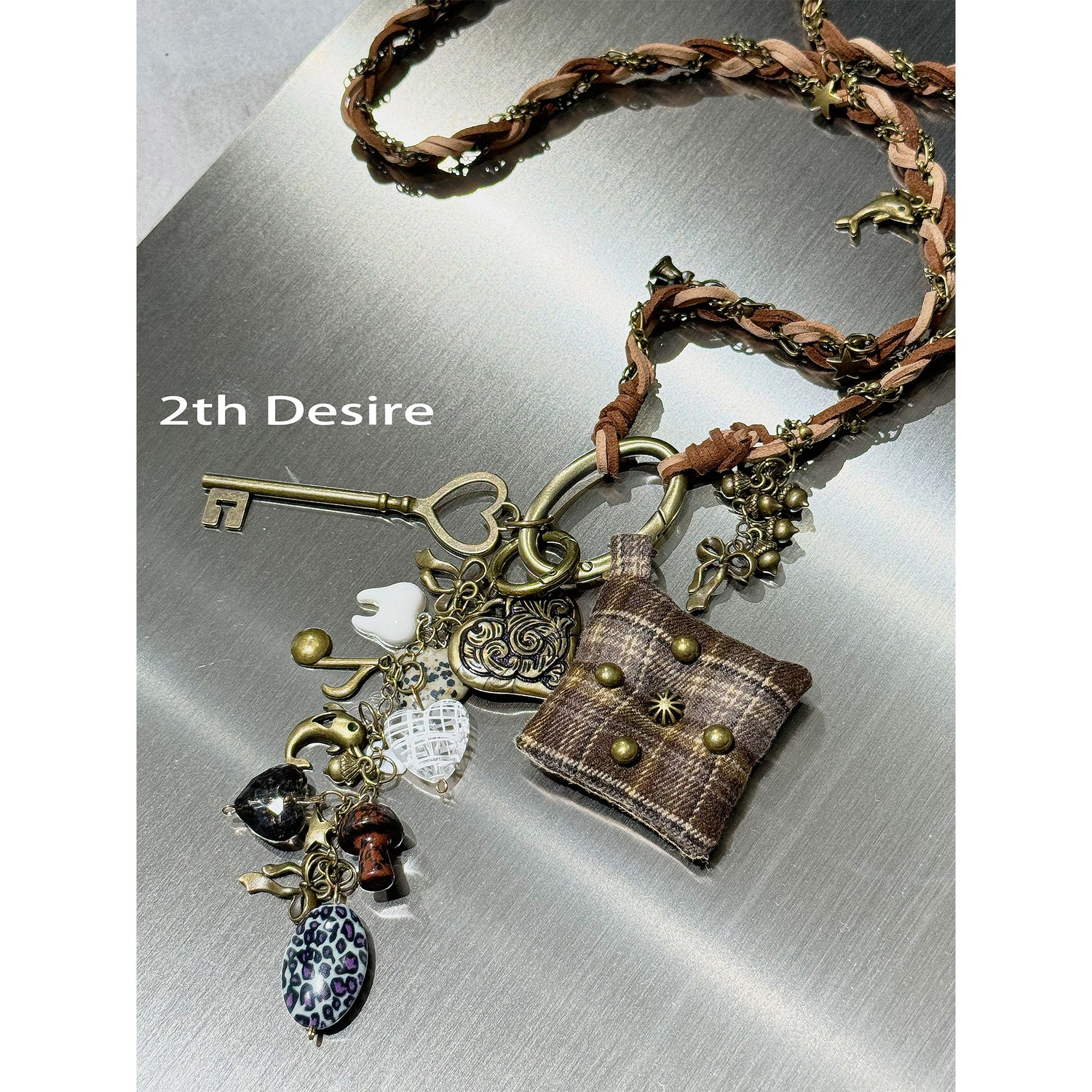 2th Desire Handmade Punk Chunky Knit Layered Statement Necklace