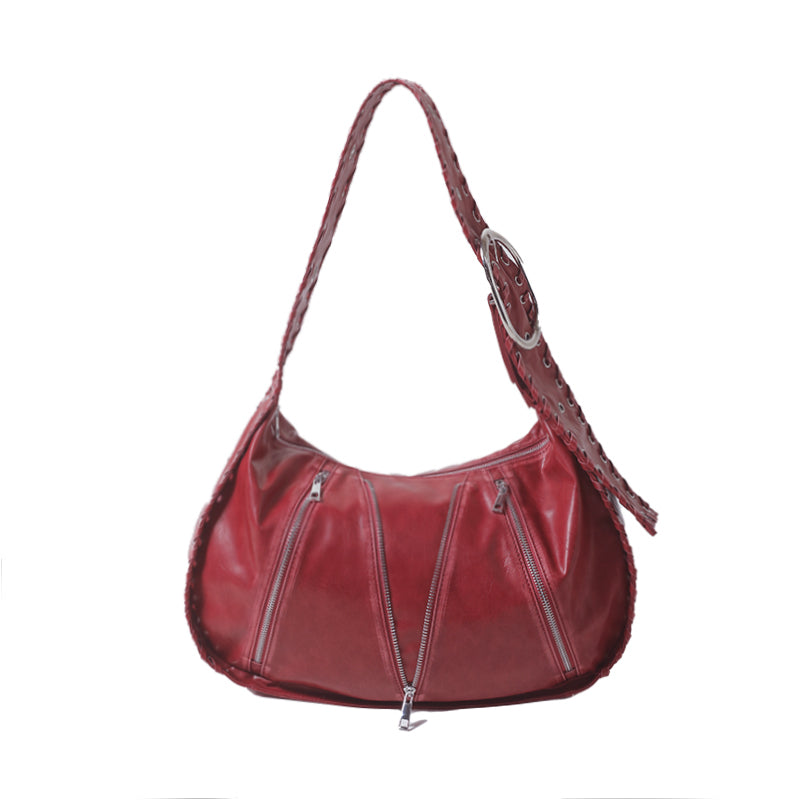 2th Desire Vintage Woven Red Shoulder Bag With Large Capacity