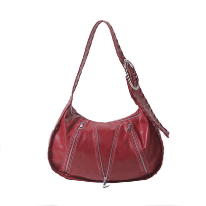 2th Desire Vintage Woven Red Shoulder Bag With Large Capacity