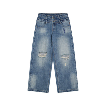 Achihara Double-Decker Distressed Jeans
