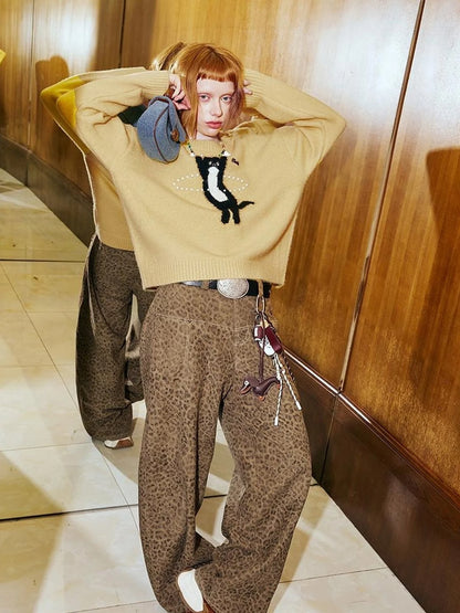 Future Kitten Holographic Beaded Knit Sweater