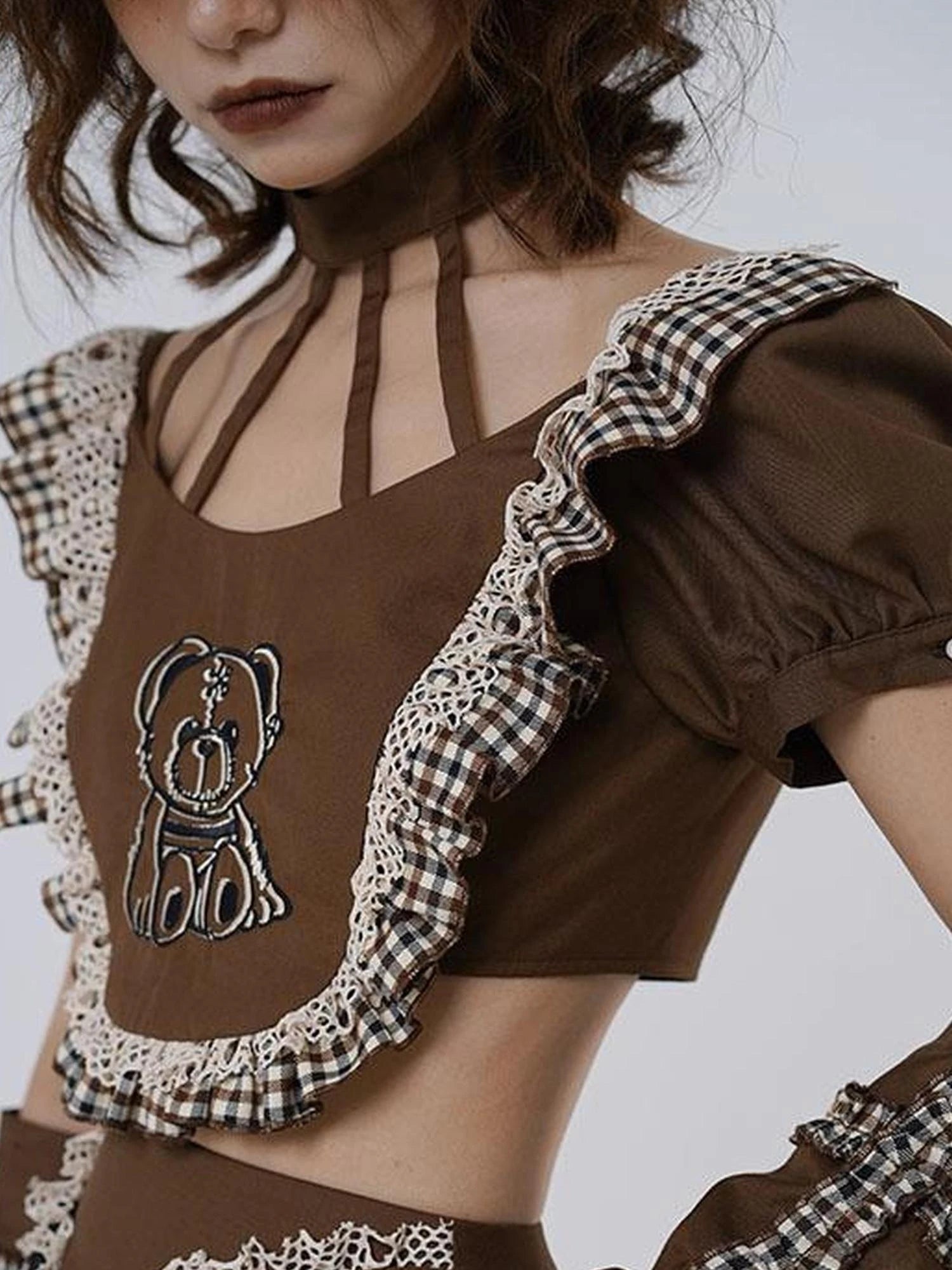 Gentle Earth Bear Embroidered Top