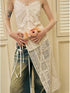 DIDDI MODA Geometric Deconstructed Layered Apron Skirt