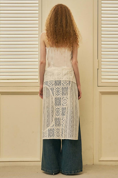 DIDDI MODA Geometric Deconstructed Layered Apron Skirt