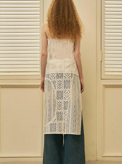 Geometric Deconstructed Layered Apron Skirt