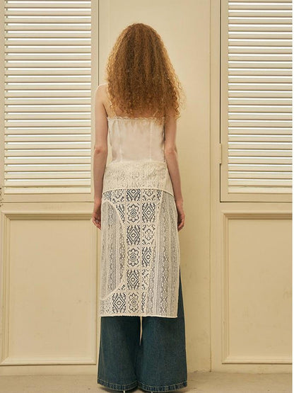 DIDDI MODA Geometric Deconstructed Layered Apron Skirt