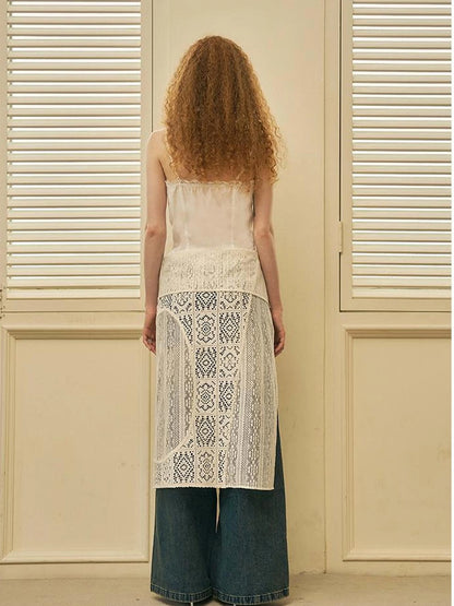 Geometric Deconstructed Layered Apron Skirt