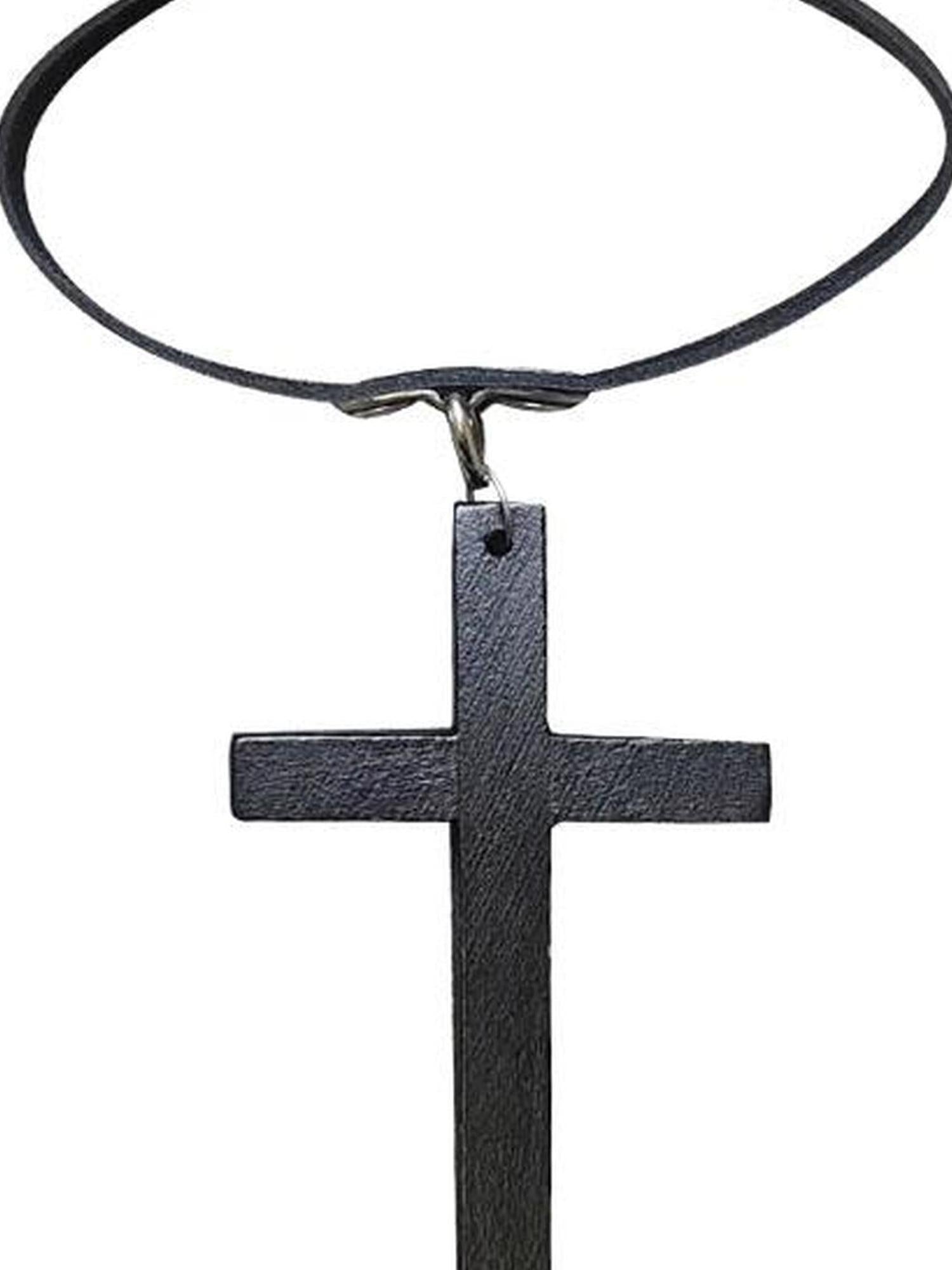 WSW WUSHENWU Gothic Punk Cross Necklace Dark Unisex Statement Piece