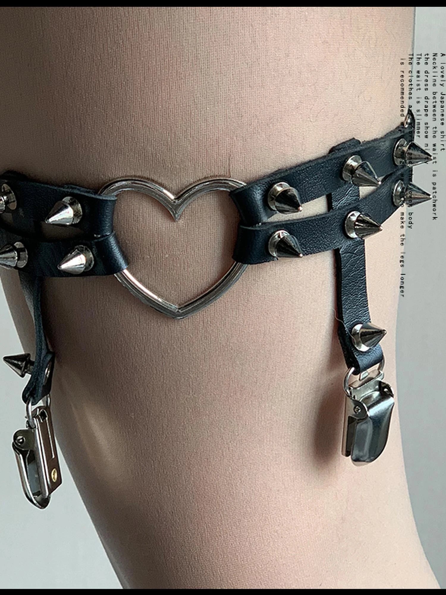 Gothic Punk Sock Garter Dark Studded Legwear