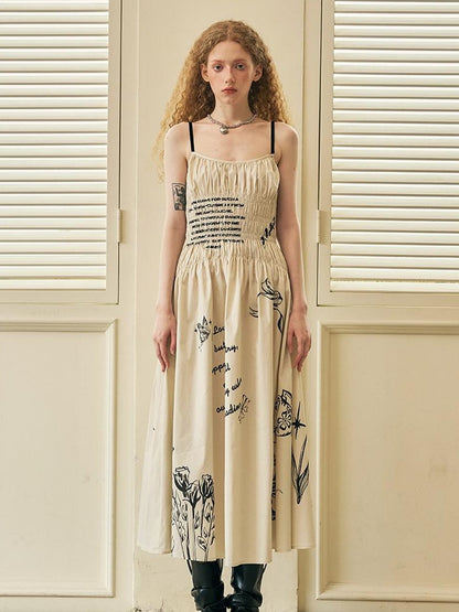 DIDDI MODA Gothic Smocked Floral Sundress